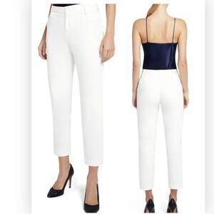 Alice and Olivia Classics Stacey Slim Trousers Pants White NWT $245